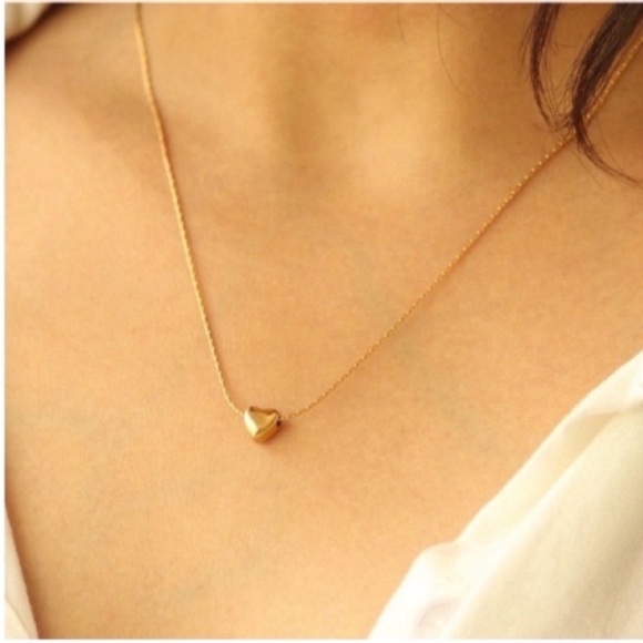 New! Madewell Gold Heart Pendant Necklace (1059) NWOT - Picture 2 of 4